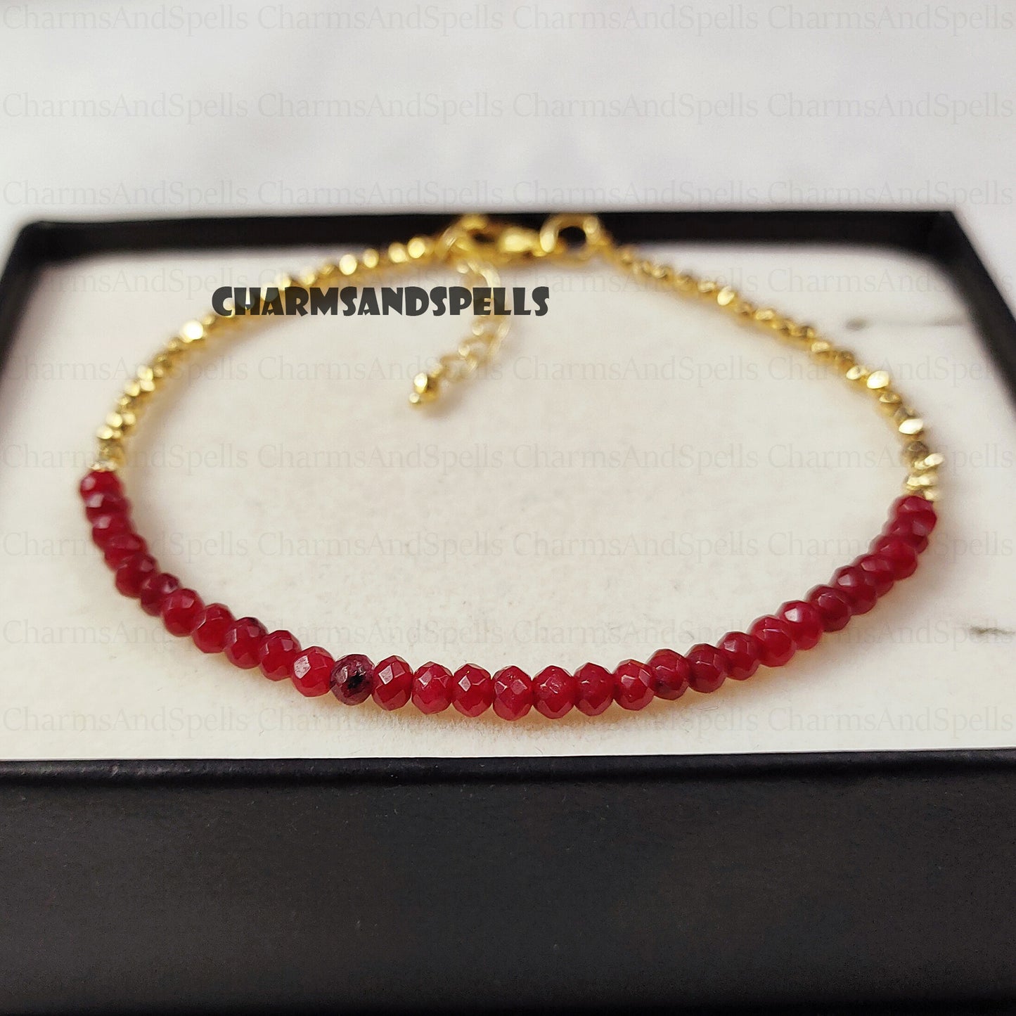 Pink Ruby Birthstone Bracelet, Gemstone Bracelet, Birthday Gift, Spiritual Bracelet for Women, Minimalist Gift For Her, Valentine's Day Gift
