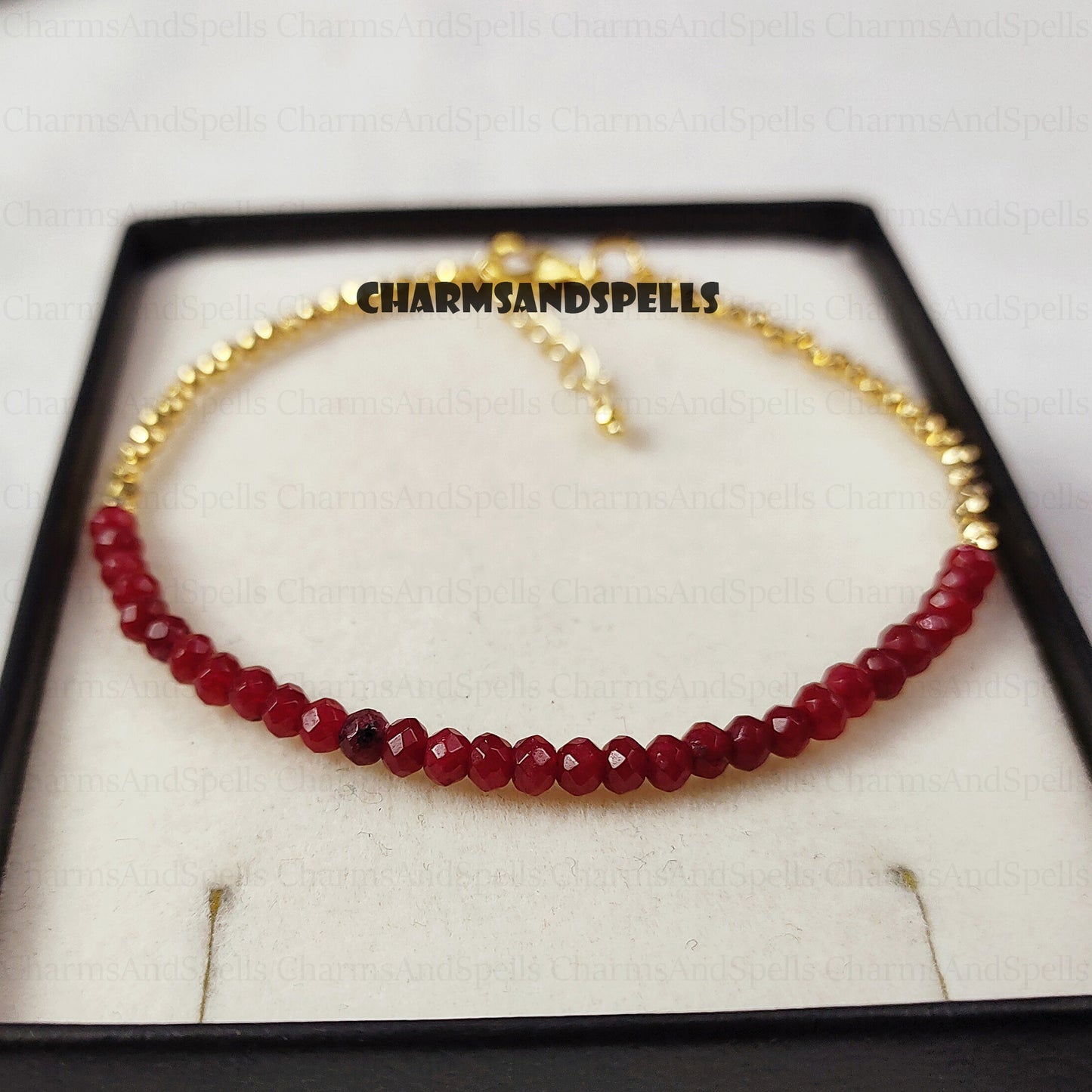 Pink Ruby Birthstone Bracelet, Gemstone Bracelet, Birthday Gift, Spiritual Bracelet for Women, Minimalist Gift For Her, Valentine's Day Gift