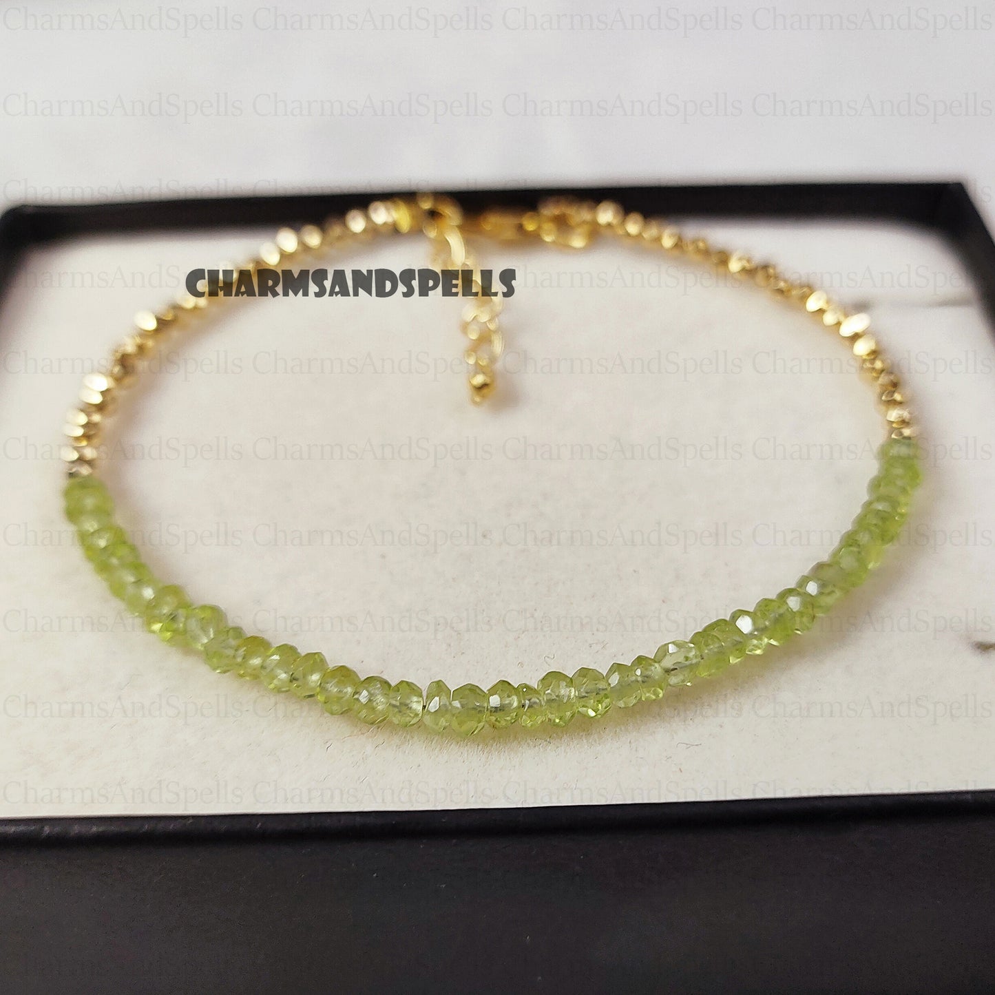 Peridot Minimalist Bracelet -Small Bead Everyday Wear Bracelet, Natural Stone Dainty Bracelet, Healing Crystal Spiritual Protection Gift