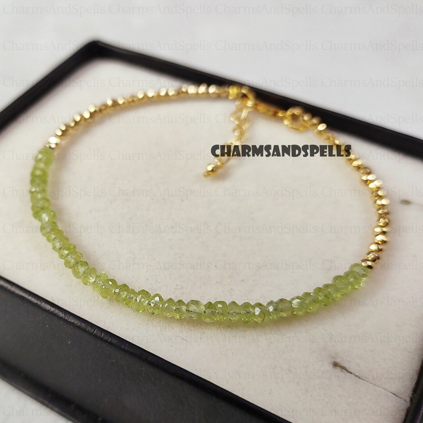 Peridot Minimalist Bracelet -Small Bead Everyday Wear Bracelet, Natural Stone Dainty Bracelet, Healing Crystal Spiritual Protection Gift