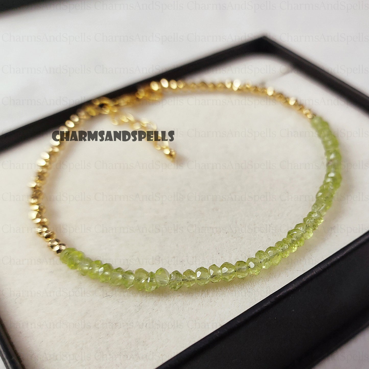 Peridot Minimalist Bracelet -Small Bead Everyday Wear Bracelet, Natural Stone Dainty Bracelet, Healing Crystal Spiritual Protection Gift