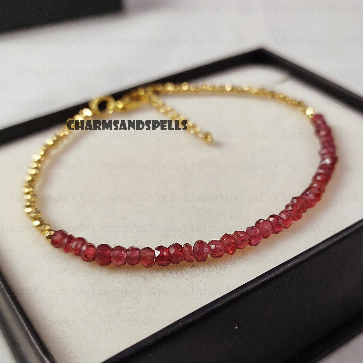 Natural Red Garnet Bracelet, Women Bracelet, Garnet Jewelry, Beaded Bracelet, Gift for Her/Him, Crystal Bracelet, January Birthday Gift