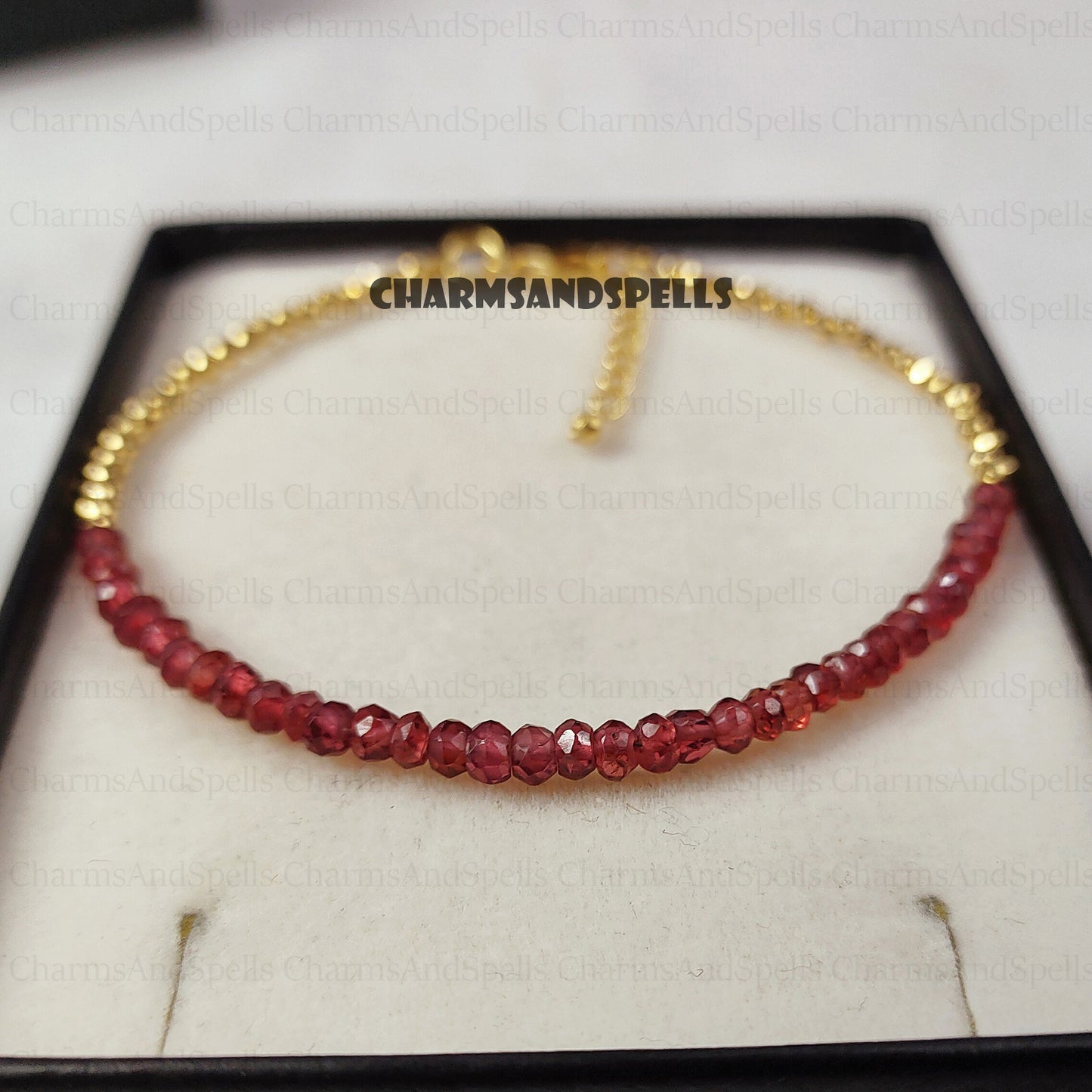 Natural Red Garnet Bracelet, Women Bracelet, Garnet Jewelry, Beaded Bracelet, Gift for Her/Him, Crystal Bracelet, January Birthday Gift