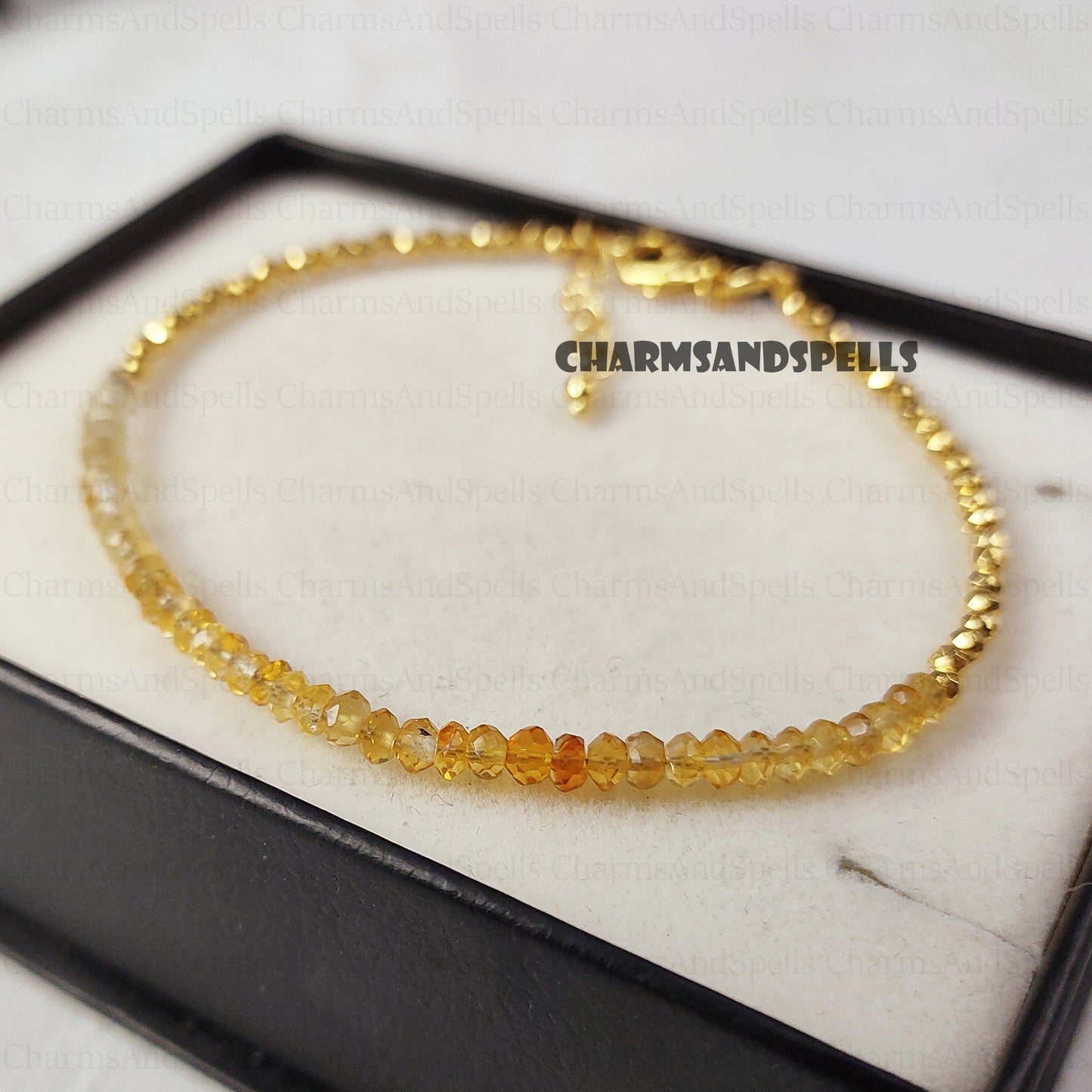 Dainty Citrine Gemstone Bracelet, Minimalist Citrine Bracelet, Natural Stone November Birthstone Patience, Perspective, Delicate Gifts