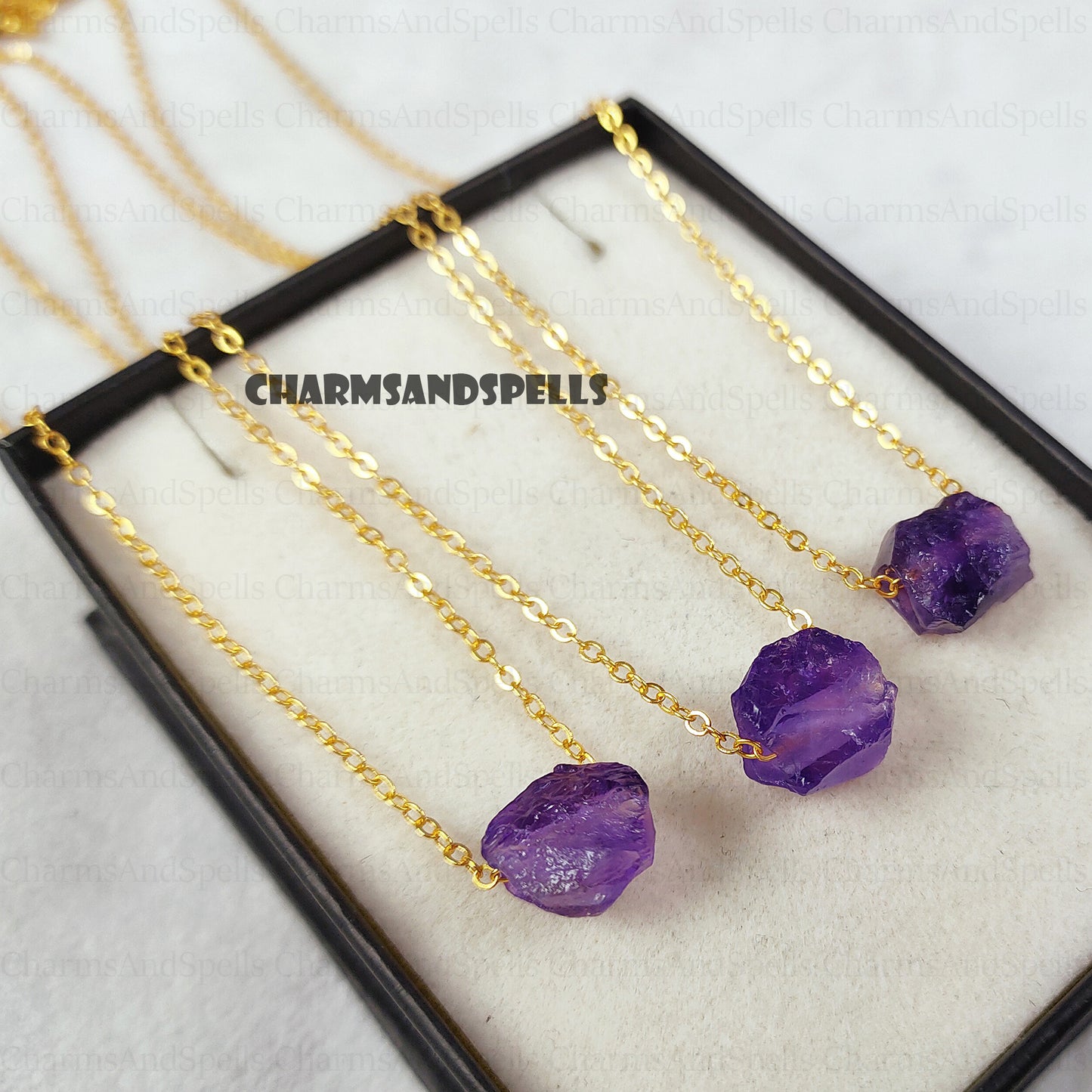 Natural Amethyst Necklace, Birthstone Rough Stone Layering Necklace, February Birthstone, Amethyst jewelry, Raw gemstone necklace, Gifts