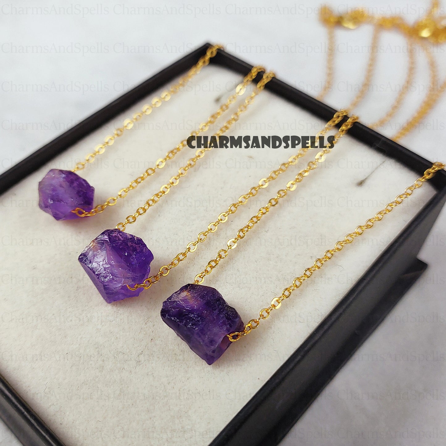 Natural Amethyst Necklace, Birthstone Rough Stone Layering Necklace, February Birthstone, Amethyst jewelry, Raw gemstone necklace, Gifts