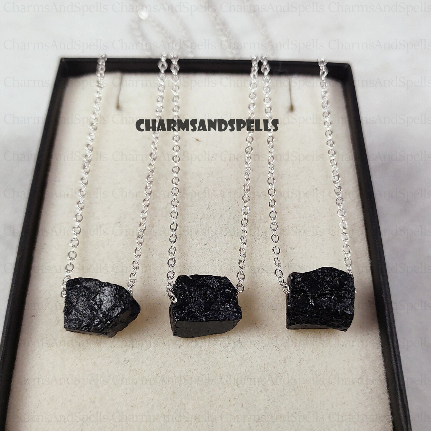 Raw Black Tourmaline Necklace, Protection Necklace, Black Stone Necklace, Black Crystal Necklace, Black Gemstone,Valentine Day Gifts