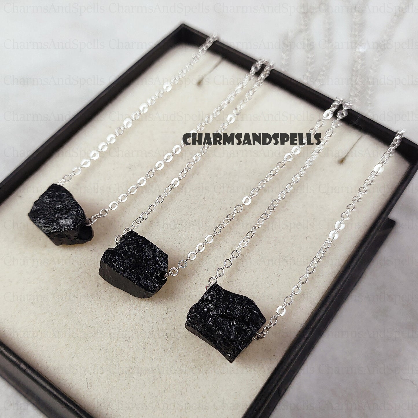 Raw Black Tourmaline Necklace, Protection Necklace, Black Stone Necklace, Black Crystal Necklace, Black Gemstone,Valentine Day Gifts