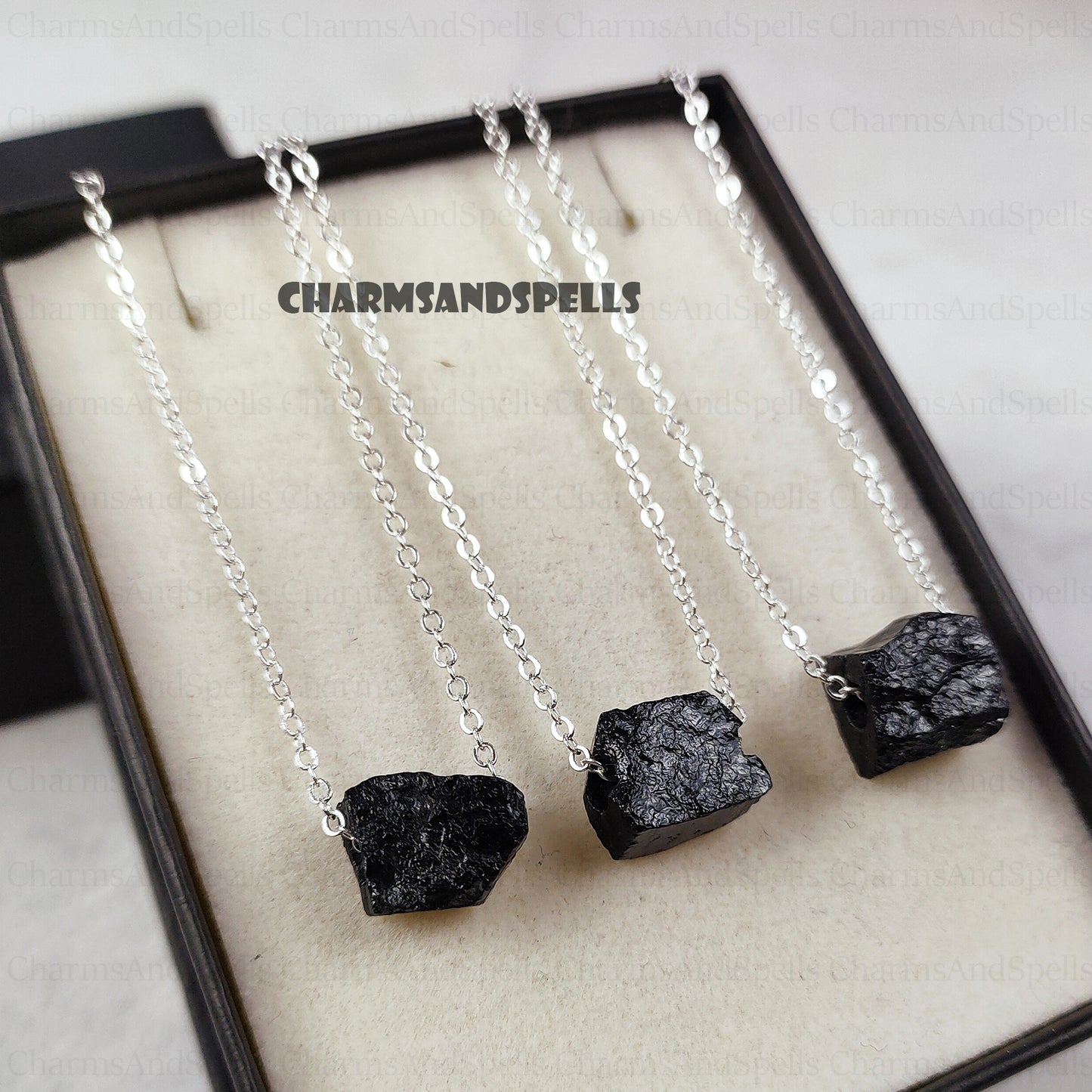 Raw Black Tourmaline Necklace, Protection Necklace, Black Stone Necklace, Black Crystal Necklace, Black Gemstone,Valentine Day Gifts
