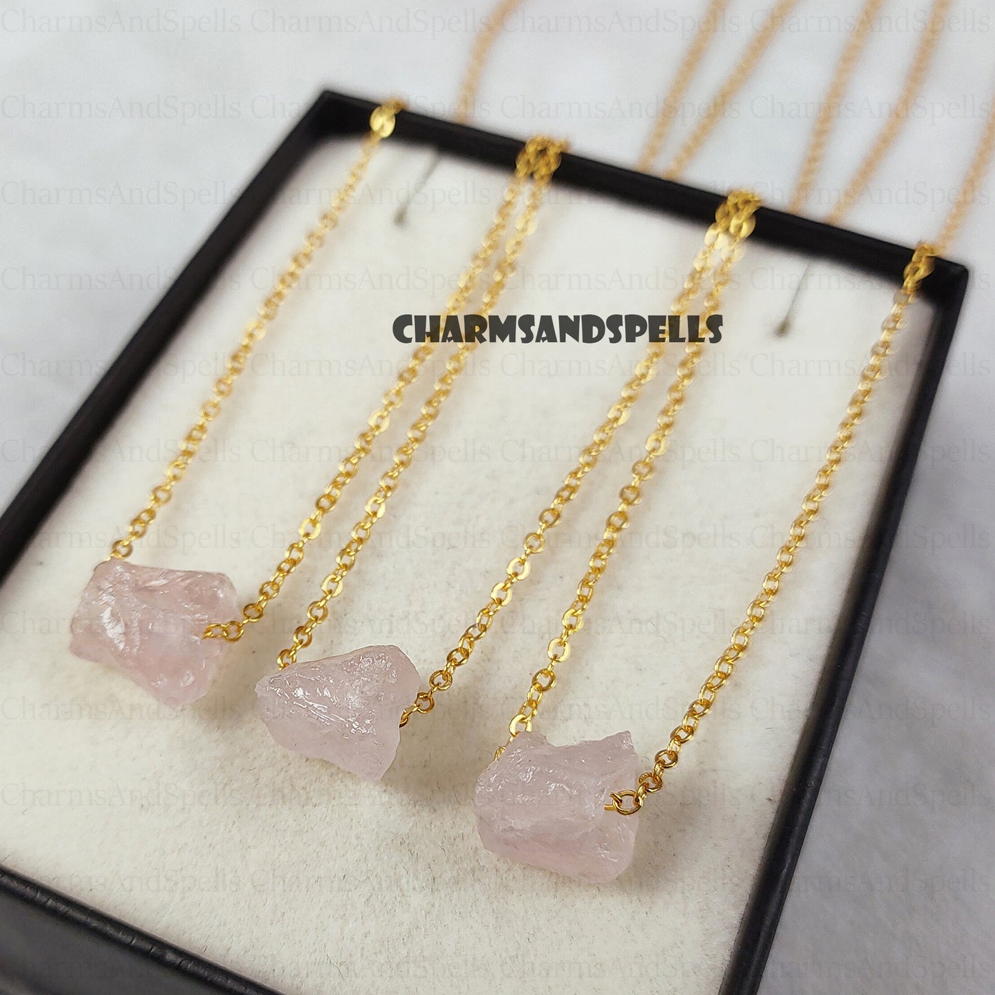 Raw Rose Quartz Gemstone Necklace, Stone Of Self-Love Necklace, Raw Crystal Necklace, Birthstone Necklace, Valentine Day Gift, Boho Necklace