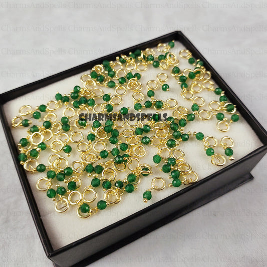 Green Onyx Pendant Necklace | Minimalist Faceted Round Gemstone Jewelry