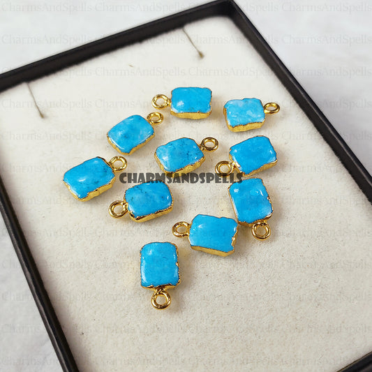 Raw Turquoise Slice Pendant Necklace | Healing Gemstone Layered Jewelry