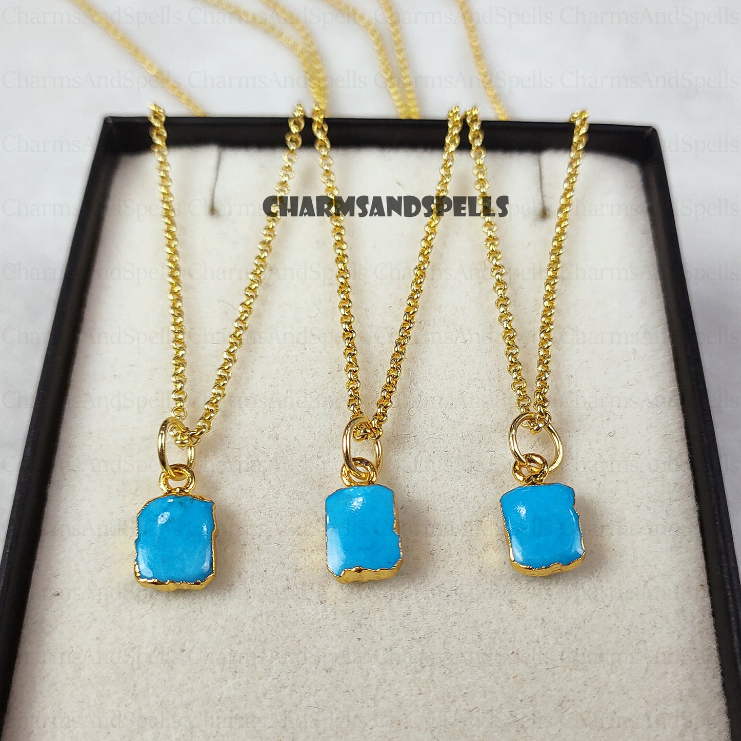 Raw Turquoise Necklace, Gemstone Slice Necklace, Healing Necklace, Layering Necklace, Turquoise Howlite, Necklace Gift, Valentine's Day Gift