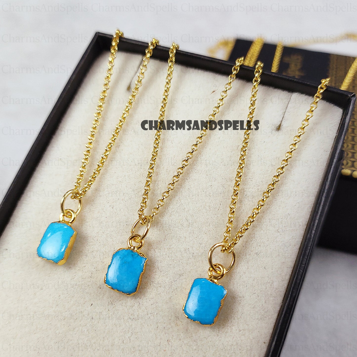 Raw Turquoise Necklace, Gemstone Slice Necklace, Healing Necklace, Layering Necklace, Turquoise Howlite, Necklace Gift, Valentine's Day Gift