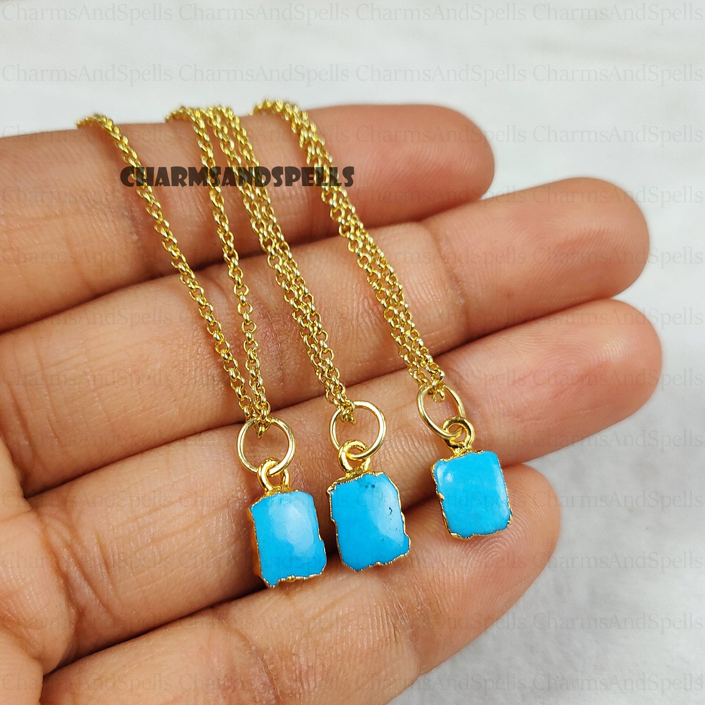 Raw Turquoise Necklace, Gemstone Slice Necklace, Healing Necklace, Layering Necklace, Turquoise Howlite, Necklace Gift, Valentine's Day Gift
