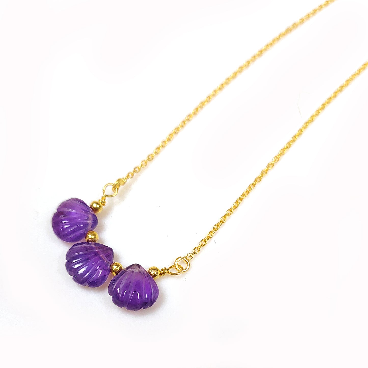 Handmade Amethyst Necklace | 925 Silver | Tiny Purple Gemstone Jewelry