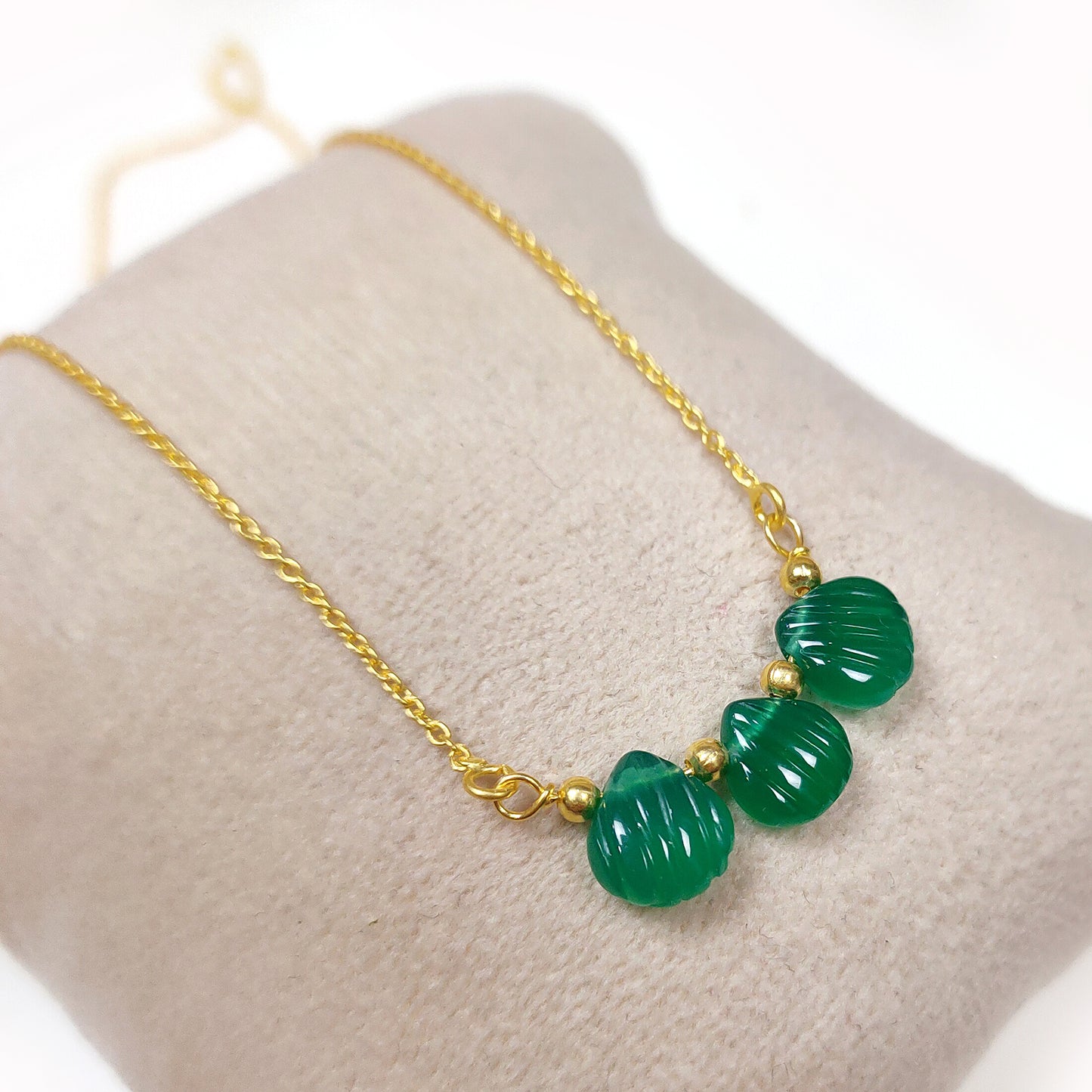 Green Onyx Necklace | 925 Sterling Silver | May Birthstone Jewelry
