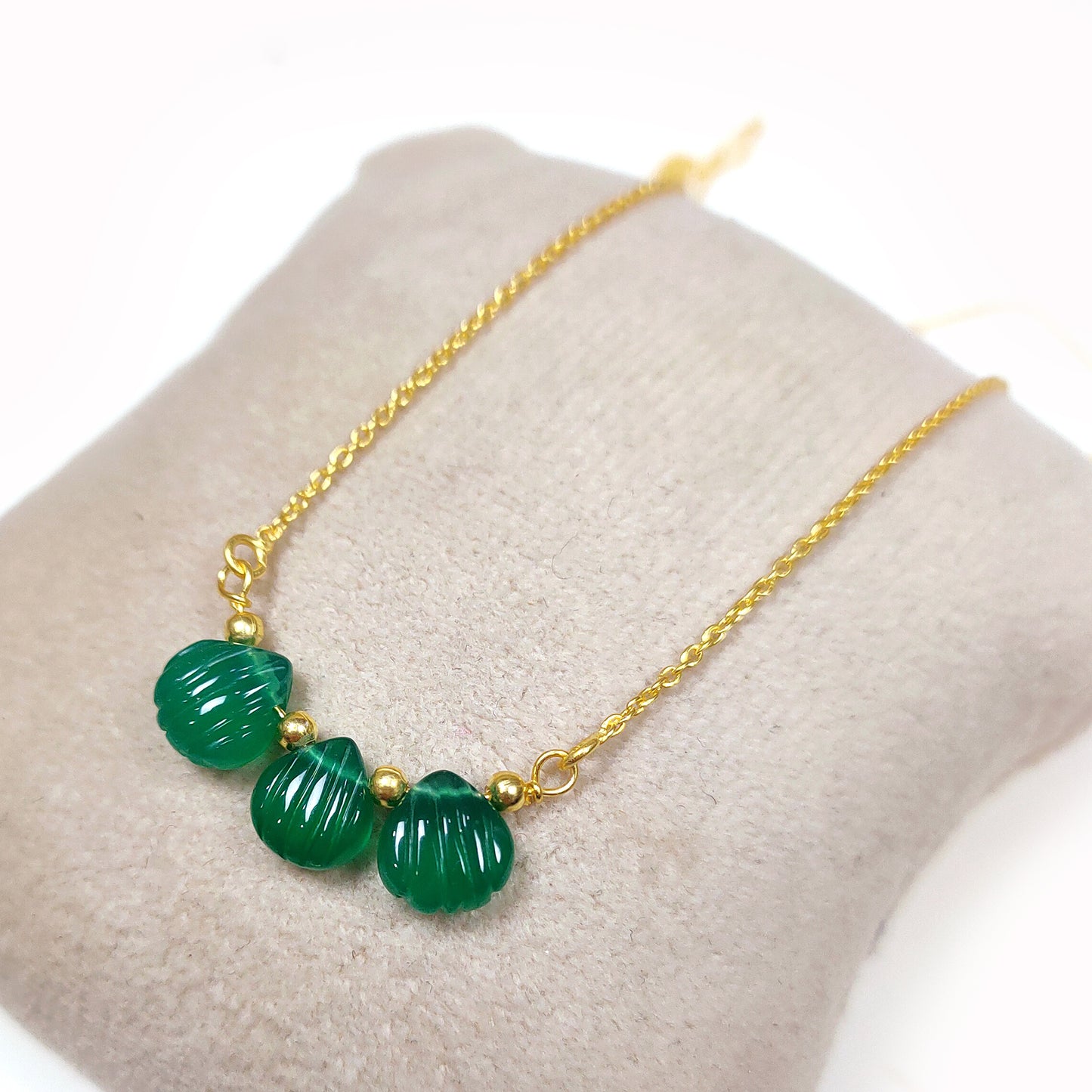 Green Onyx Necklace | 925 Sterling Silver | May Birthstone Jewelry