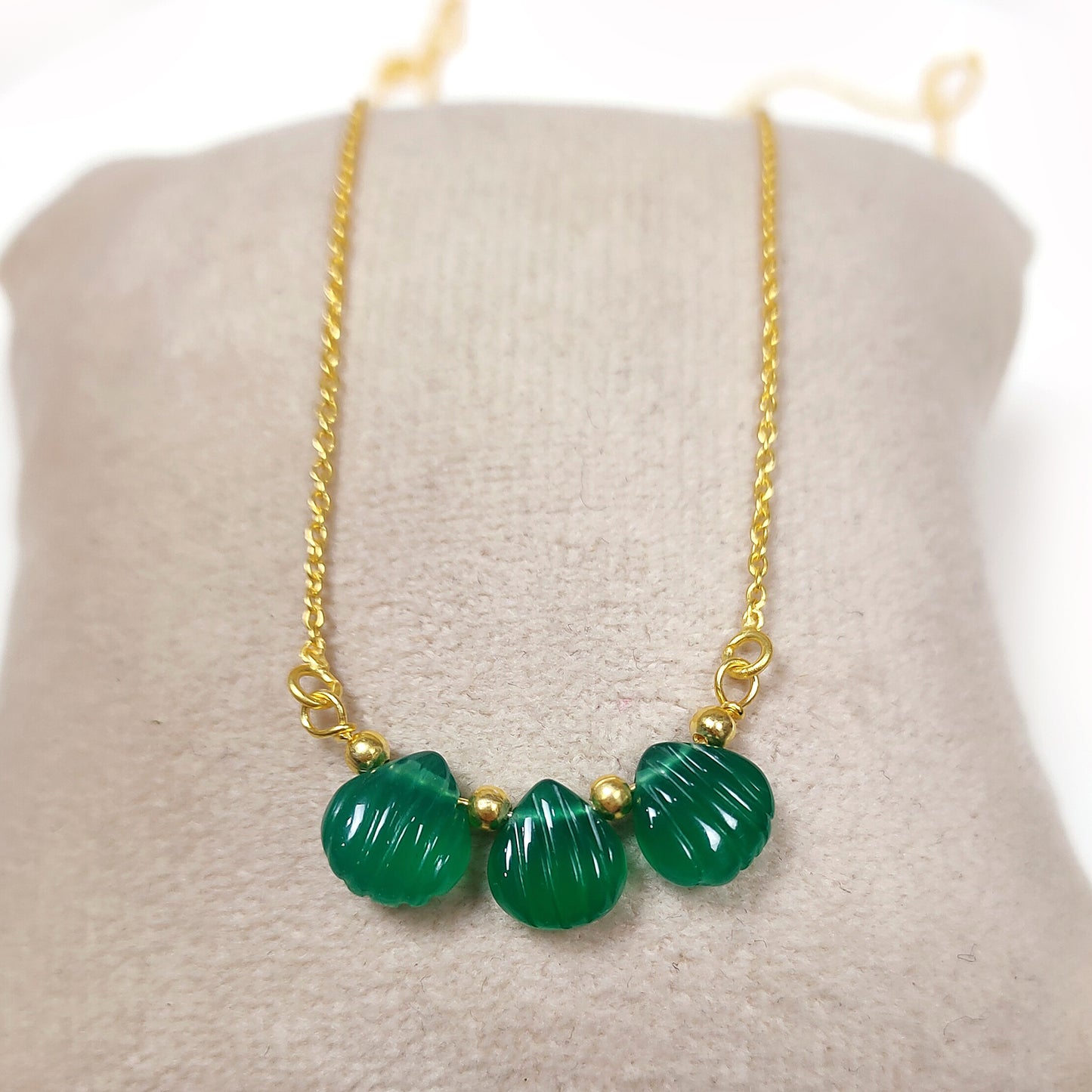 Green Onyx Necklace | 925 Sterling Silver | May Birthstone Jewelry