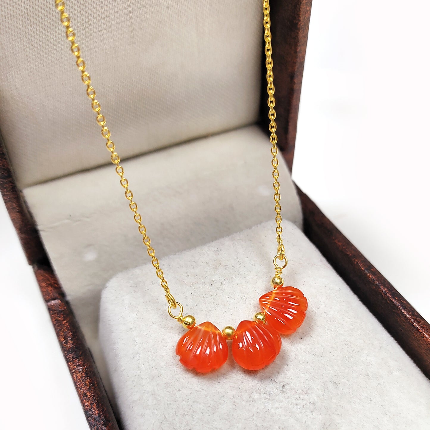 Dainty Carnelian Heart Necklace | 925 Sterling Silver | Wedding Gift