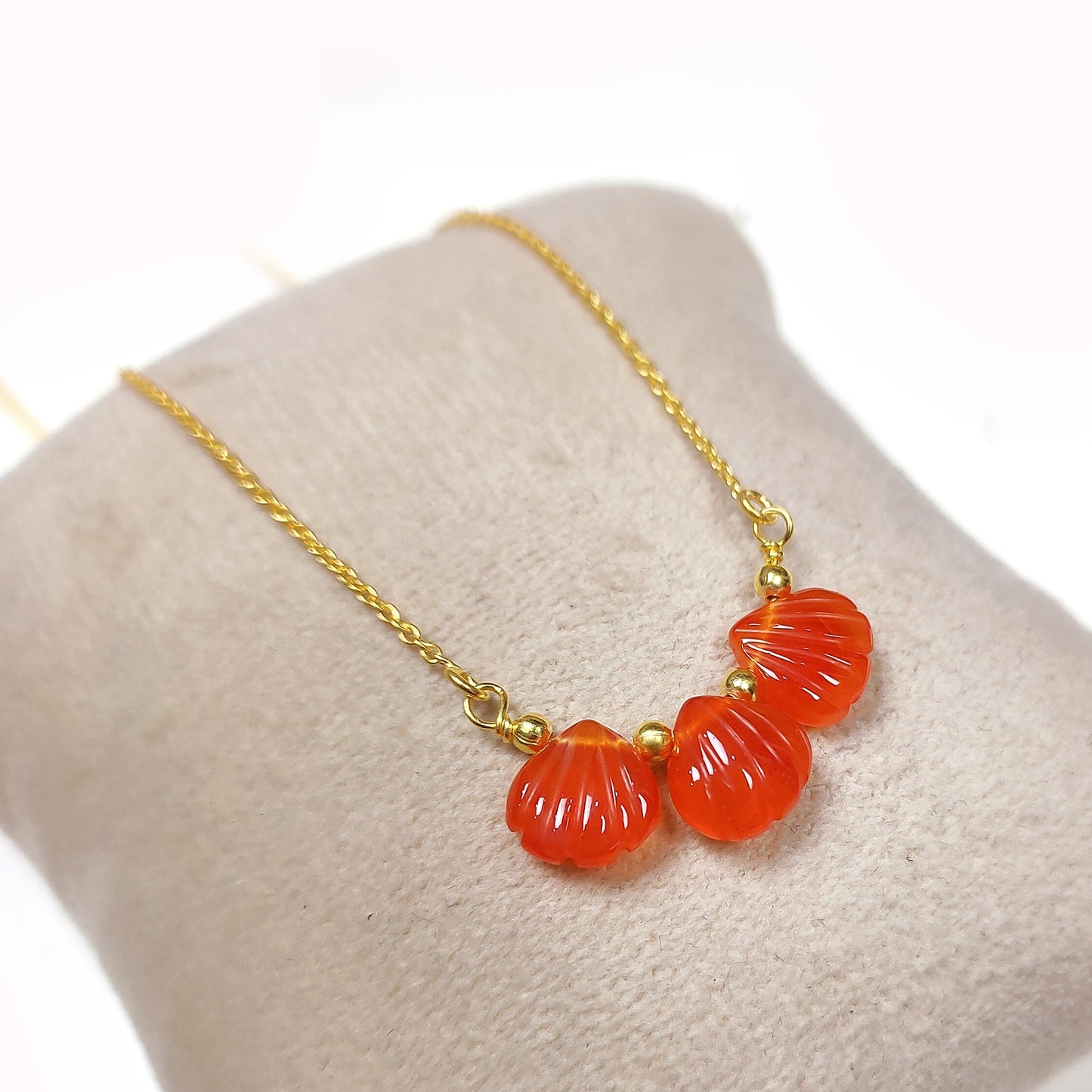 Dainty Carnelian Heart Necklace | 925 Sterling Silver | Wedding Gift