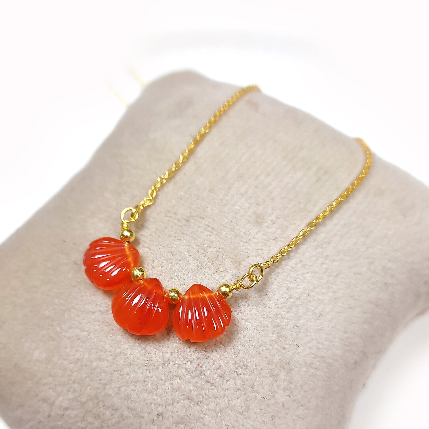 Dainty Carnelian Heart Necklace | 925 Sterling Silver | Wedding Gift