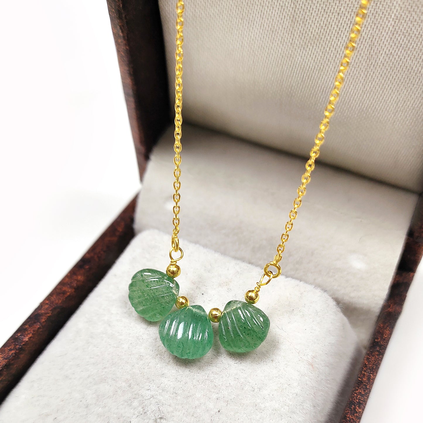 Green Strawberry Quartz Necklace, Gemstone Necklace /Handmade Jewelry/ Necklaces for Women, Layered Necklace, Dainty Necklace, Boho Necklace