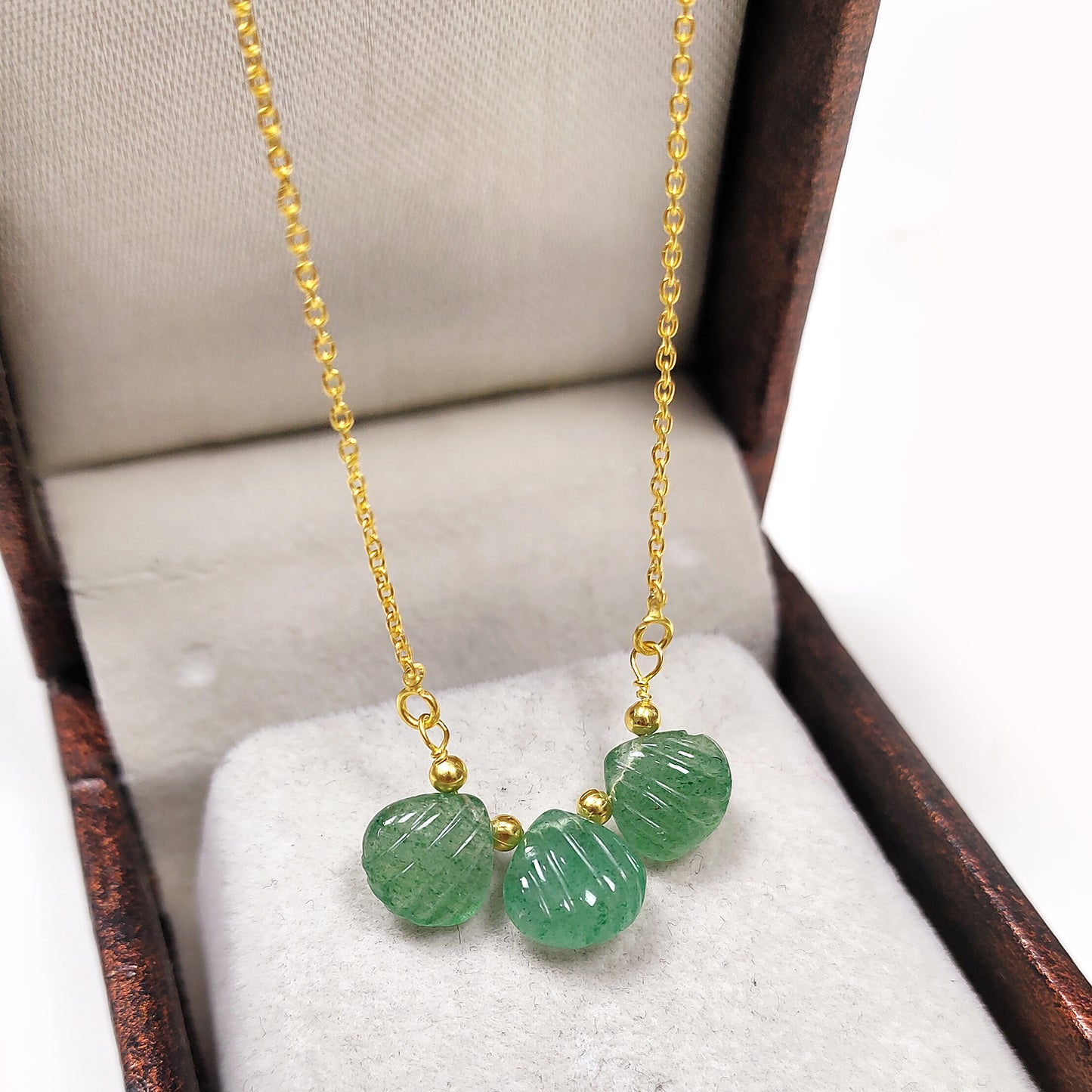 Green Strawberry Quartz Necklace, Gemstone Necklace /Handmade Jewelry/ Necklaces for Women, Layered Necklace, Dainty Necklace, Boho Necklace