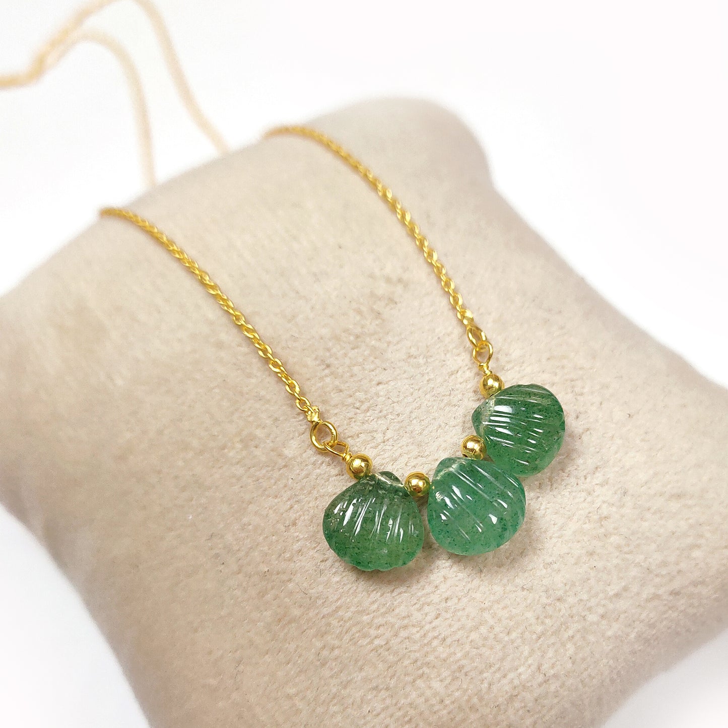 Green Strawberry Quartz Necklace, Gemstone Necklace /Handmade Jewelry/ Necklaces for Women, Layered Necklace, Dainty Necklace, Boho Necklace