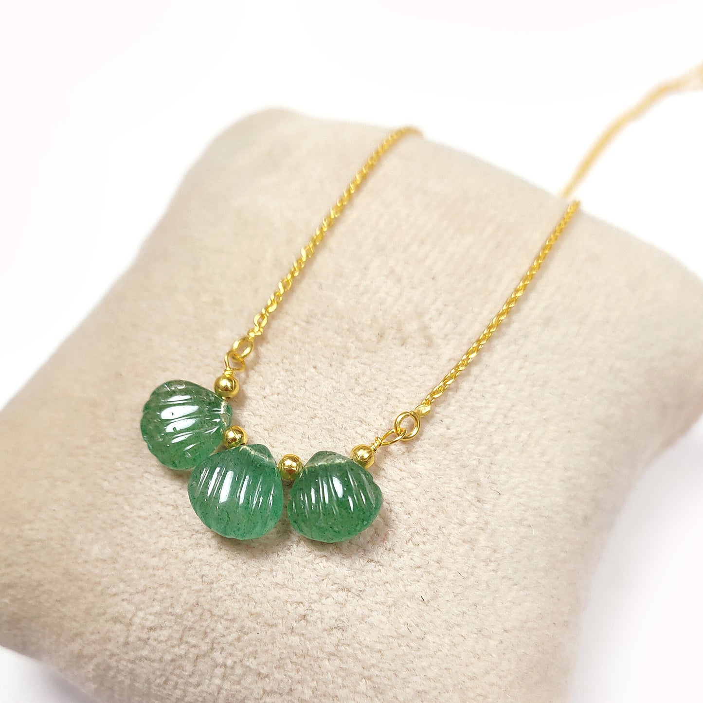 Green Strawberry Quartz Necklace, Gemstone Necklace /Handmade Jewelry/ Necklaces for Women, Layered Necklace, Dainty Necklace, Boho Necklace