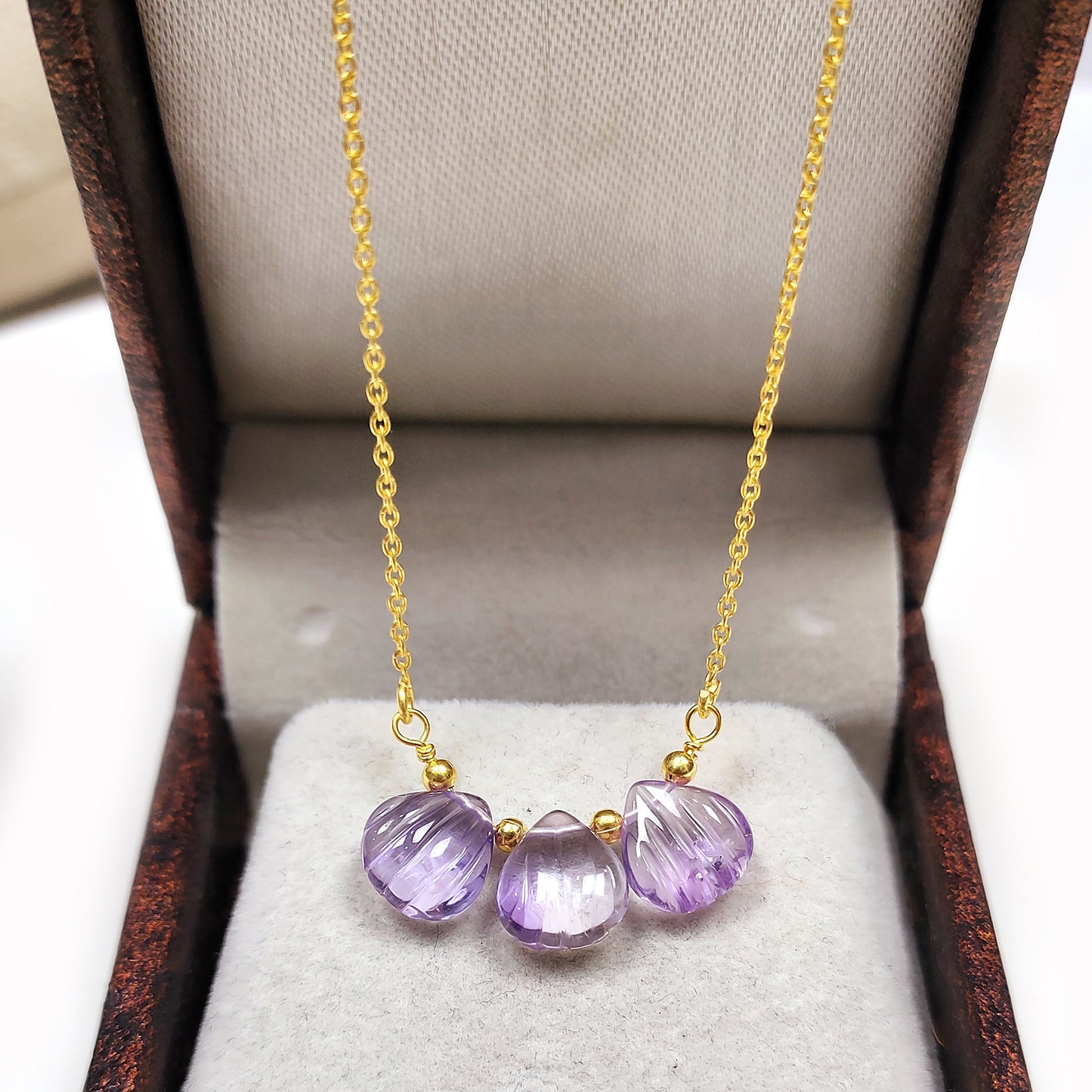 Pink Amethyst Pendant Necklace | February Birthstone | Handmade Jewelry