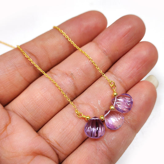 Pink Amethyst Pendant Necklace