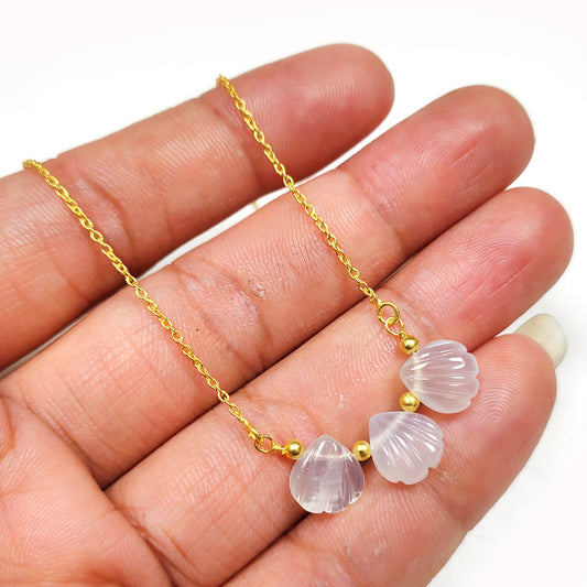 Peach Moonstone Beaded Choker