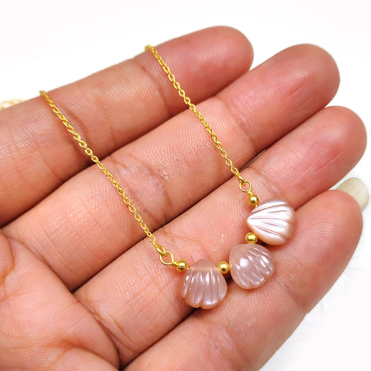 Peach Moonstone Beaded Choker