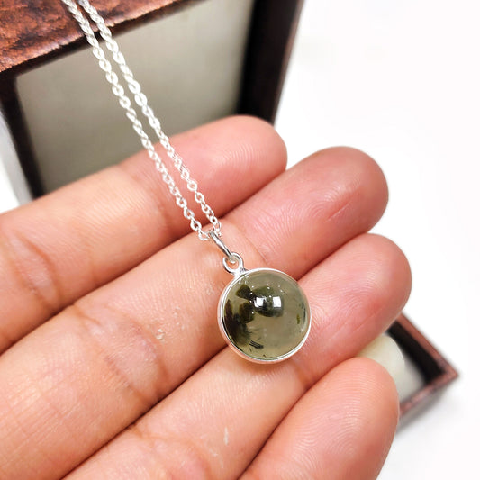 Green Prehnite Crystal Ball Pendant