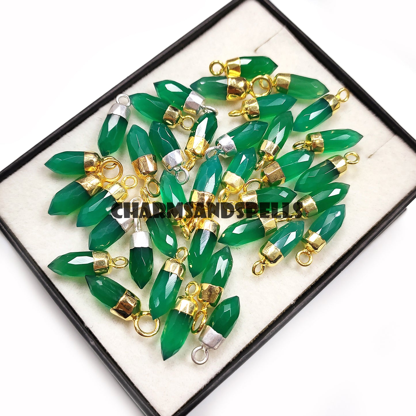 Green Onyx Pencil Necklace, 14k Gold Plated Necklace, Chakra Necklace, Onyx Chain Necklace, Birthday Gift, Gift For Wife / Husband