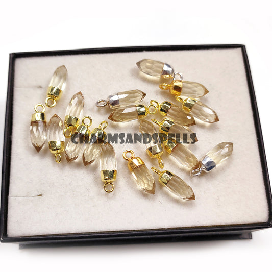 Citrine Pendant Necklace | 14K Gold Plated | Pencil Point Healing Crystal Jewelry
