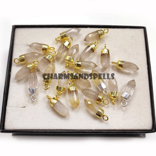 Golden Rutile Point Pendant Necklace