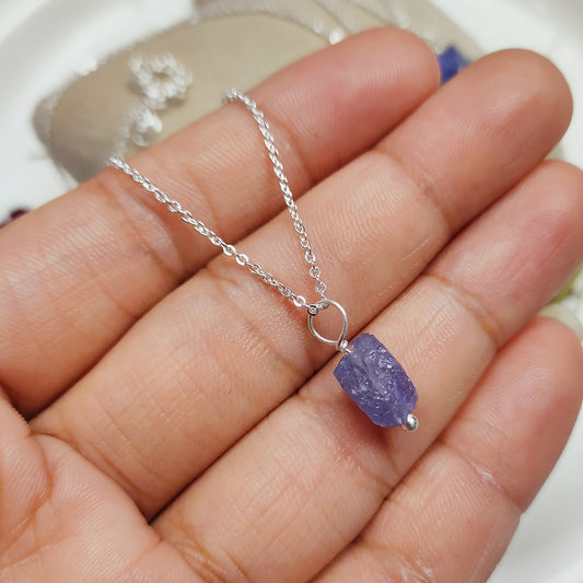 Raw Tanzanite Necklace