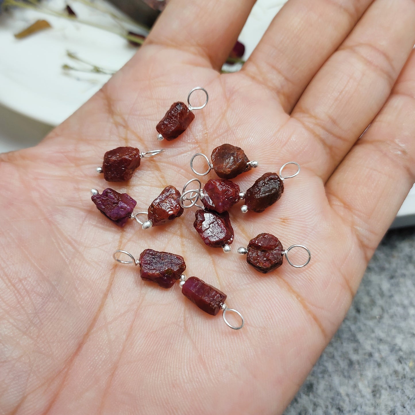 Genuine Raw Ruby Necklace | 925 Sterling Silver | July Birthstone