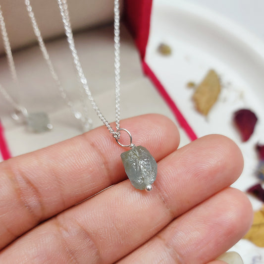 Raw Aquamarine Necklace