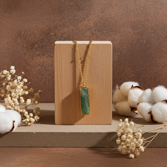 Raw Green Kyanite Necklace