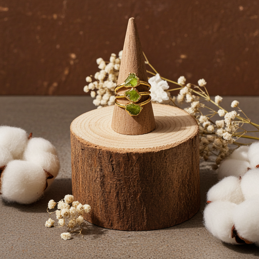 Raw Moldavite Ring| Electroplated Dainty Gemstone Ring