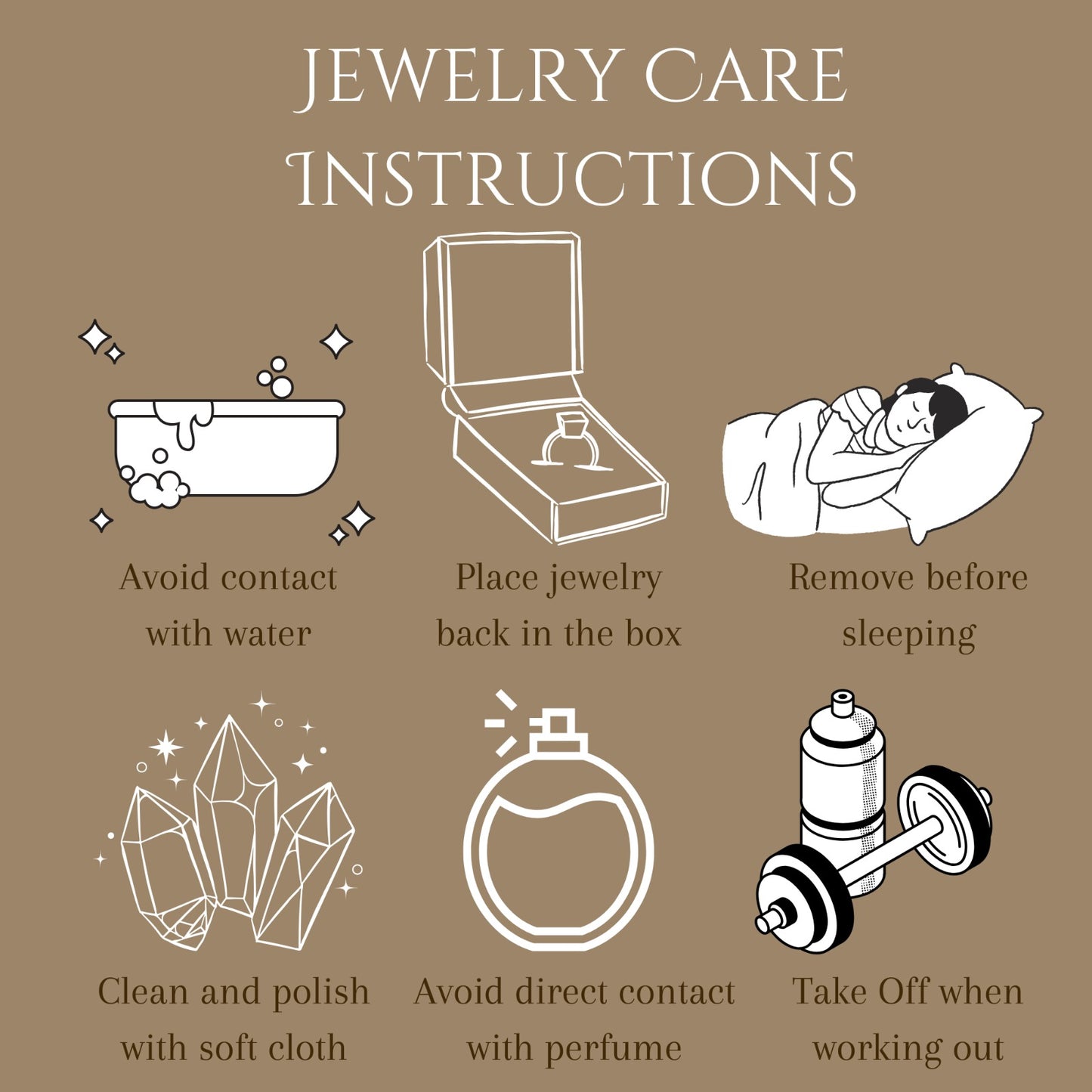 jewelry care instruction