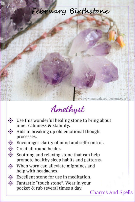 Gemstone amethyst february birthstone