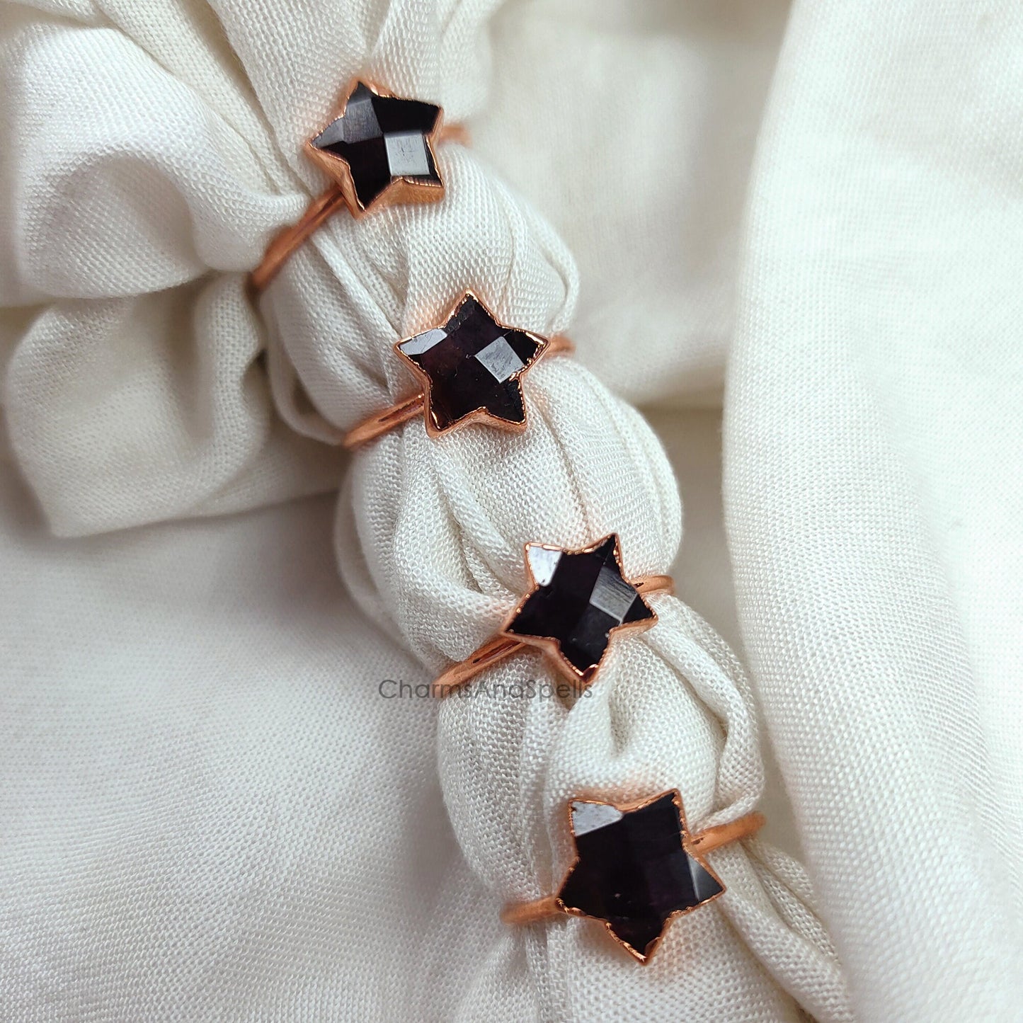 Garnet Star Ring | Boho Birthstone Jewelry | Healing Crystal Gift for Her