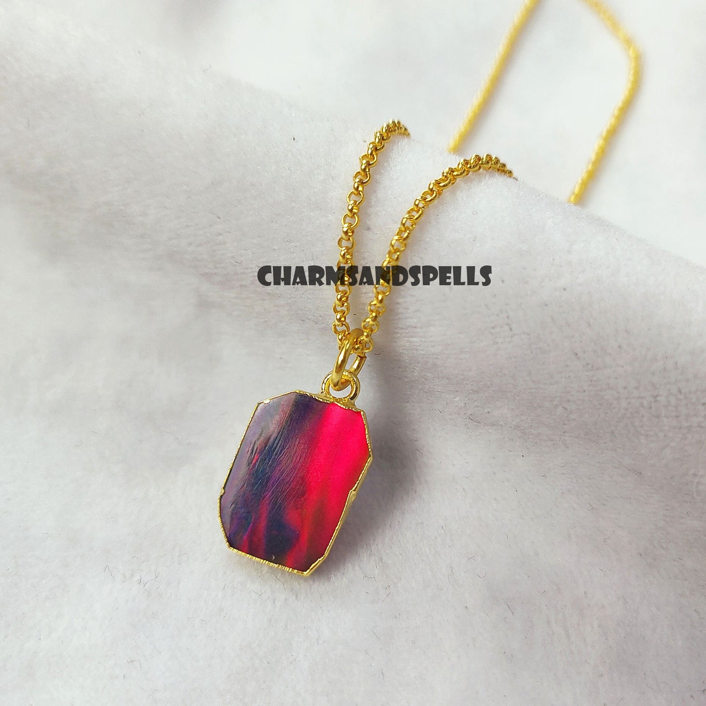 Vintage Dragon Opal Pendant Necklace | Raw Opal Gemstone Jewelry | Gift for Her
