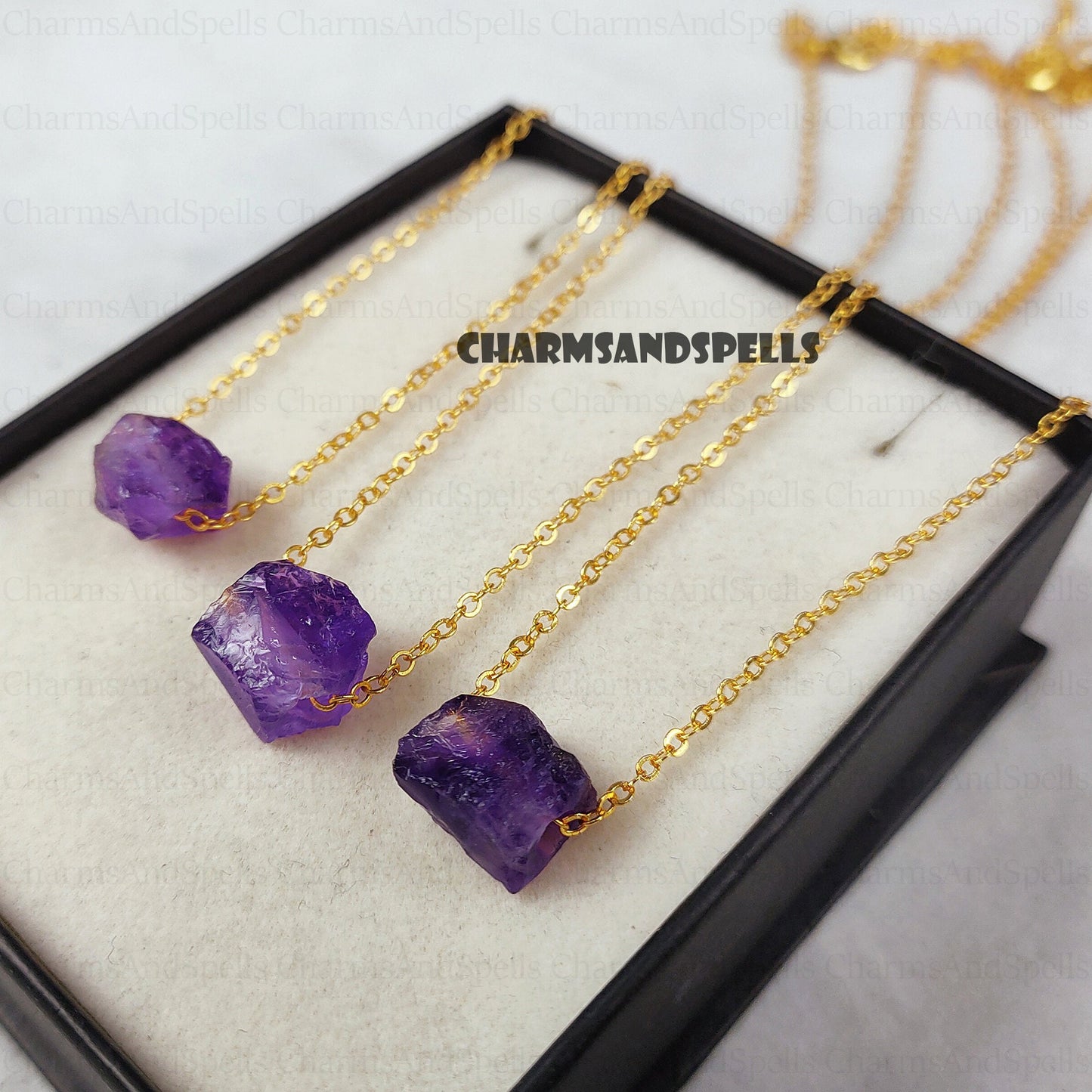 Raw Amethyst Pendant Necklace | February Birthstone Jewelry | Healing Gift