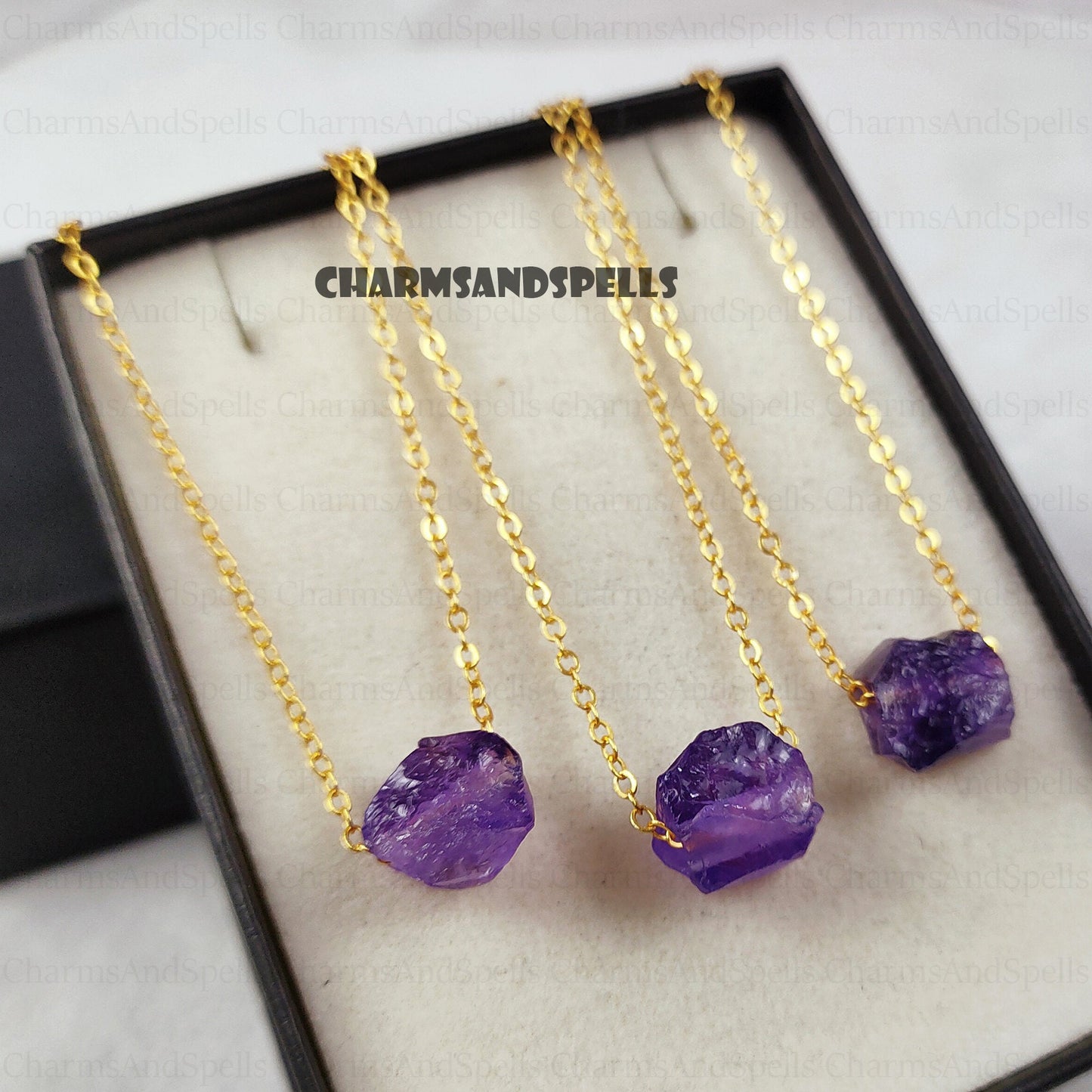 Raw Amethyst Pendant Necklace | February Birthstone Jewelry | Healing Gift