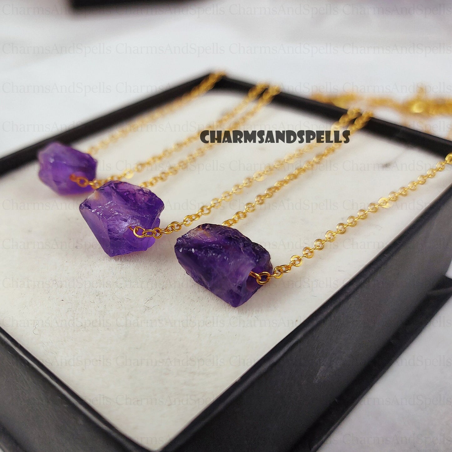Raw Amethyst Pendant Necklace | February Birthstone Jewelry | Healing Gift